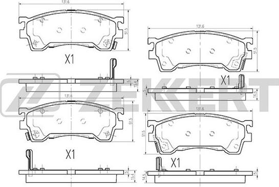 Zekkert BS-2036 - Brake Pad Set, disc brake autospares.lv