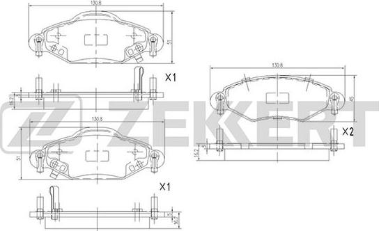 Zekkert BS-2076 - Brake Pad Set, disc brake autospares.lv