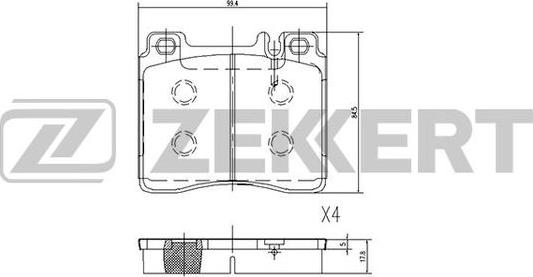 Zekkert BS-2071 - Brake Pad Set, disc brake autospares.lv