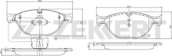 Zekkert BS-2144 - Brake Pad Set, disc brake autospares.lv