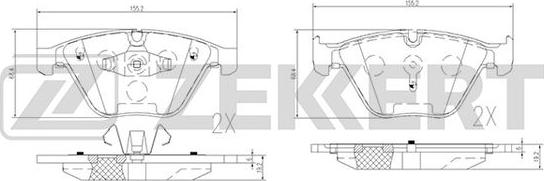 Zekkert BS-2141 - Brake Pad Set, disc brake autospares.lv