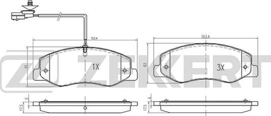 Zekkert BS-2165 - Brake Pad Set, disc brake autospares.lv