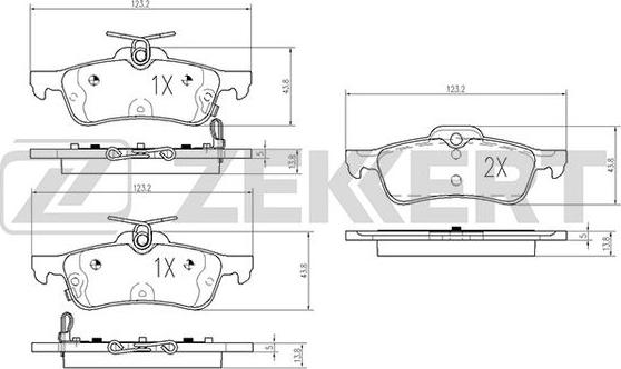 Zekkert BS-2161 - Brake Pad Set, disc brake autospares.lv