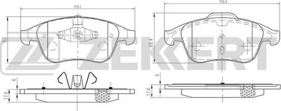 Zekkert BS-2163 - Brake Pad Set, disc brake autospares.lv