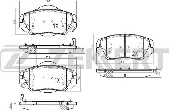 Zekkert BS-2113 - Brake Pad Set, disc brake autospares.lv