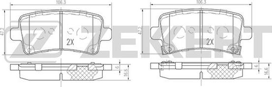 Zekkert BS-2112 - Brake Pad Set, disc brake autospares.lv