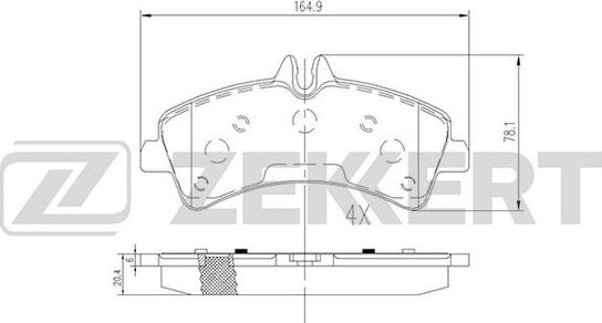 Zekkert BS-2185 - Brake Pad Set, disc brake autospares.lv