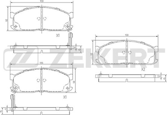 Zekkert BS-2137 - Brake Pad Set, disc brake autospares.lv