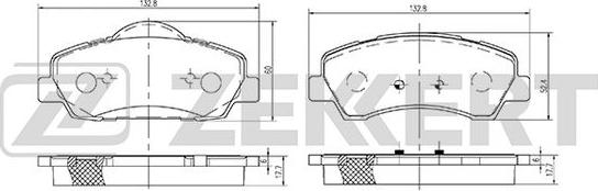 Zekkert BS-2125 - Brake Pad Set, disc brake autospares.lv