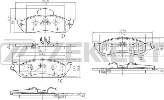 Zekkert BS-2899 - Brake Pad Set, disc brake autospares.lv