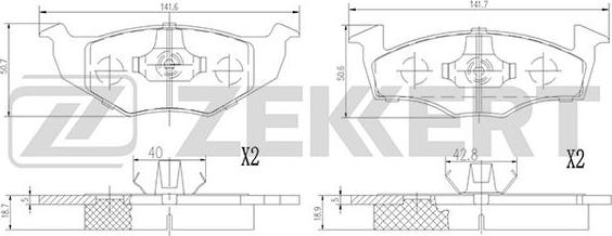 Zekkert BS-2894 - Brake Pad Set, disc brake autospares.lv