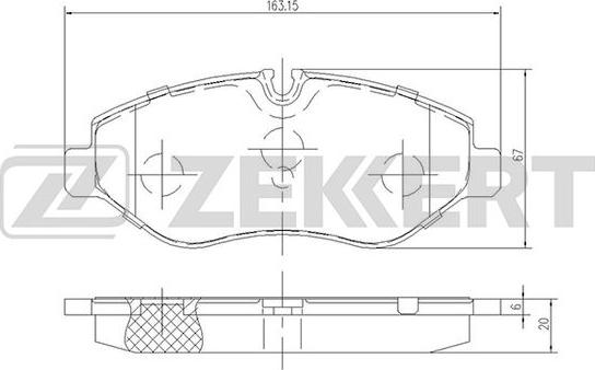 Zekkert BS-2844 - Brake Pad Set, disc brake autospares.lv