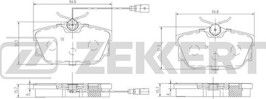 Zekkert BS-2845 - Brake Pad Set, disc brake autospares.lv