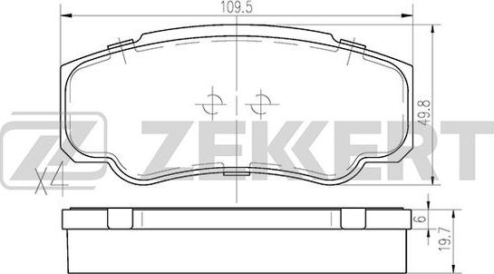 Zekkert BS-2843 - Brake Pad Set, disc brake autospares.lv