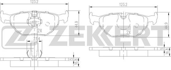 Zekkert BS-2850 - Brake Pad Set, disc brake autospares.lv