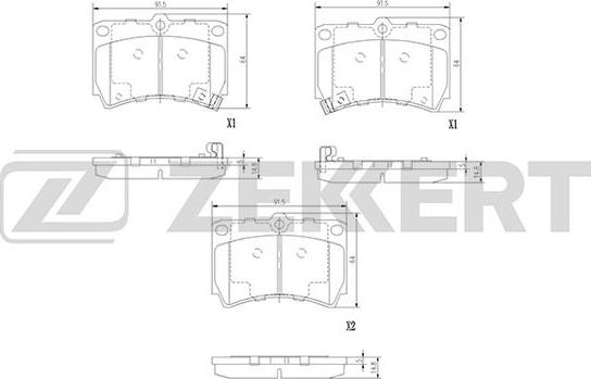 Zekkert BS-2857 - Brake Pad Set, disc brake autospares.lv