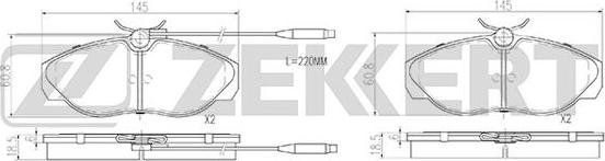 Zekkert BS-2869 - Brake Pad Set, disc brake autospares.lv