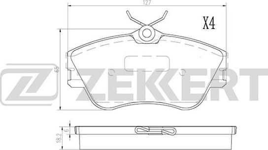 Zekkert BS-2867 - Brake Pad Set, disc brake autospares.lv
