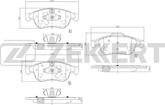 Zekkert BS-2800 - Brake Pad Set, disc brake autospares.lv