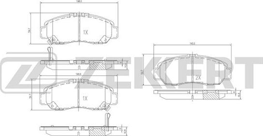 Zekkert BS-2807 - Brake Pad Set, disc brake autospares.lv