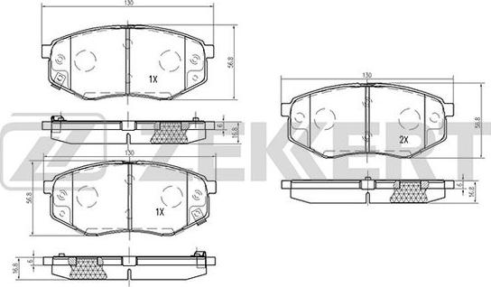 Zekkert BS-2815 - Brake Pad Set, disc brake autospares.lv