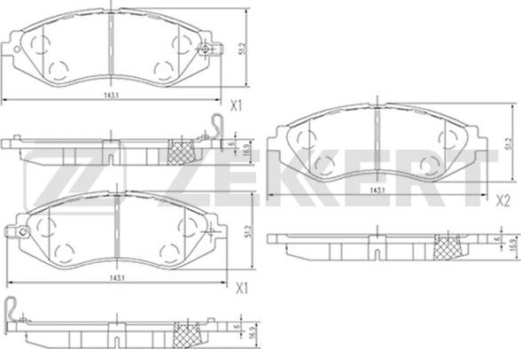 Zekkert BS-2811 - Brake Pad Set, disc brake autospares.lv