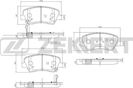 Zekkert BS-2817 - Brake Pad Set, disc brake autospares.lv