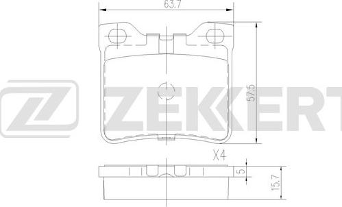 Zekkert BS-2887 - Brake Pad Set, disc brake autospares.lv