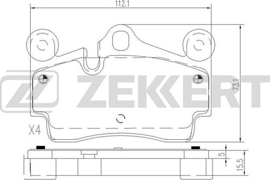 Zekkert BS-2834 - Brake Pad Set, disc brake autospares.lv