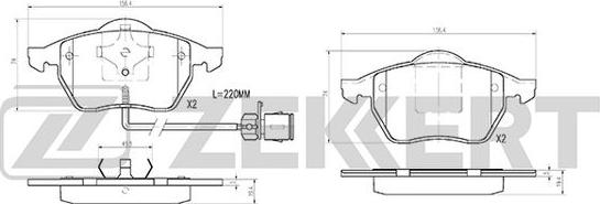 Zekkert BS-2831 - Brake Pad Set, disc brake autospares.lv