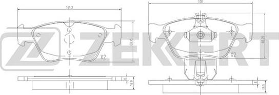 Zekkert BS-2833 - Brake Pad Set, disc brake autospares.lv