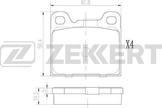 Zekkert BS-2876 - Brake Pad Set, disc brake autospares.lv