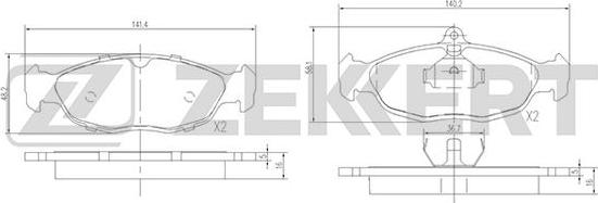 Zekkert BS-2346 - Brake Pad Set, disc brake autospares.lv
