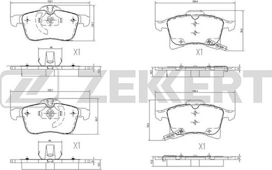 Zekkert BS-2368 - Brake Pad Set, disc brake autospares.lv