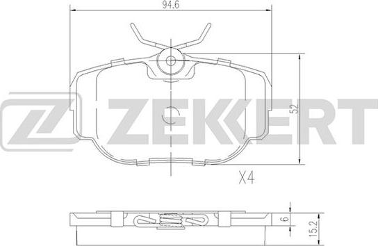 Zekkert BS-2380 - Brake Pad Set, disc brake autospares.lv
