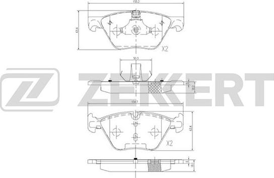 Zekkert BS-2388 - Brake Pad Set, disc brake autospares.lv