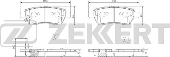 Zekkert BS-2333 - Brake Pad Set, disc brake autospares.lv