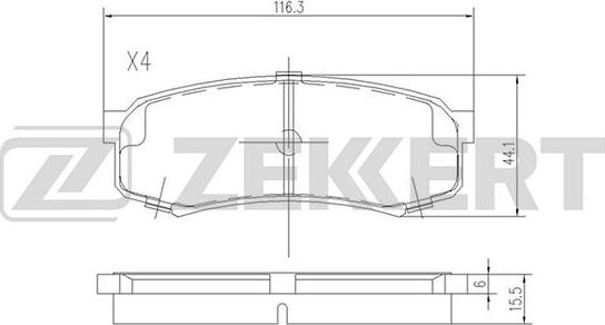 Zekkert BS-2240 - Brake Pad Set, disc brake autospares.lv