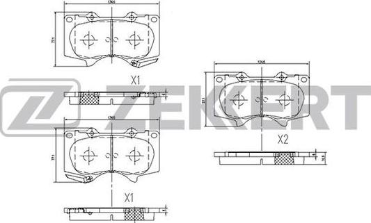 Zekkert BS-2241 - Brake Pad Set, disc brake autospares.lv