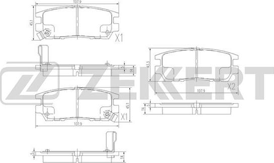 Zekkert BS-2219 - Brake Pad Set, disc brake autospares.lv