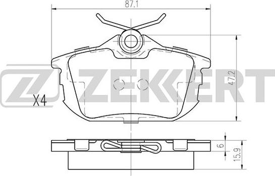 Zekkert BS-2226 - Brake Pad Set, disc brake autospares.lv