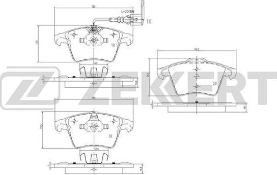 Zekkert BS-2797 - Brake Pad Set, disc brake autospares.lv