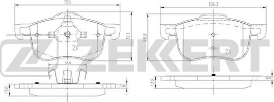 Zekkert BS-2760 - Brake Pad Set, disc brake autospares.lv