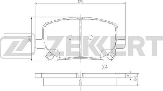 Zekkert BS-2704 - Brake Pad Set, disc brake autospares.lv