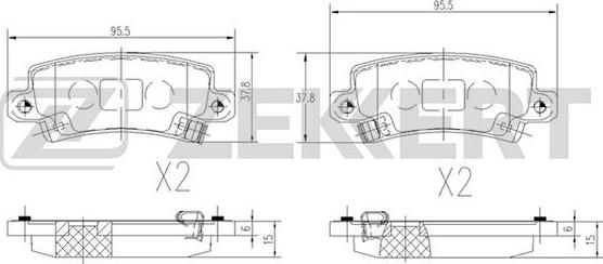 Zekkert BS-2703 - Brake Pad Set, disc brake autospares.lv