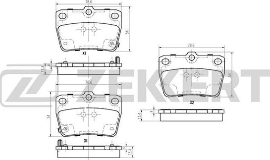 Zekkert BS-2702 - Brake Pad Set, disc brake autospares.lv