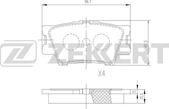 Zekkert BS-2715 - Brake Pad Set, disc brake autospares.lv