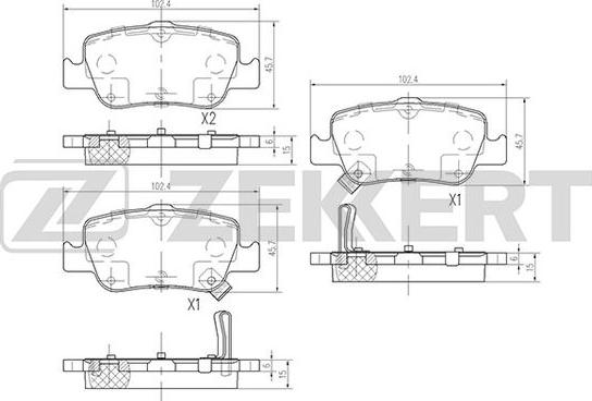 Zekkert BS-2720 - Brake Pad Set, disc brake autospares.lv