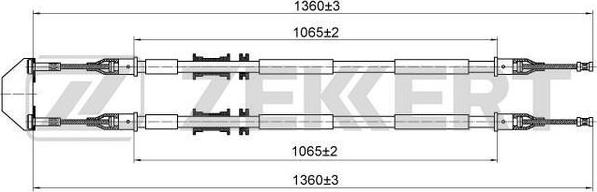 Zekkert BZ-1228 - Cable, parking brake autospares.lv