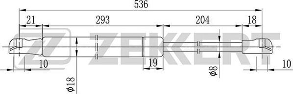 Zekkert GF-1749 - Gas Spring, boot, cargo area autospares.lv